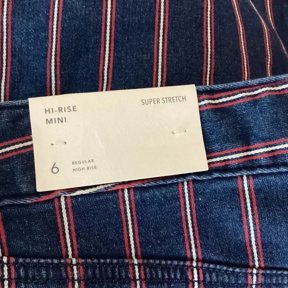 American Eagle Striped Hi-Rise Mini Skirt